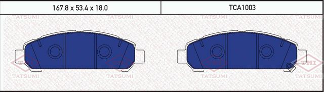 Колодки тормозные TOYOTA VENZA 08- передн. (Tatsumi). Артикул TCA1003
