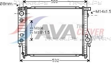 Радиатор охлаждения двигателя AVA ** CLEVER FIT **. Артикул BW2099