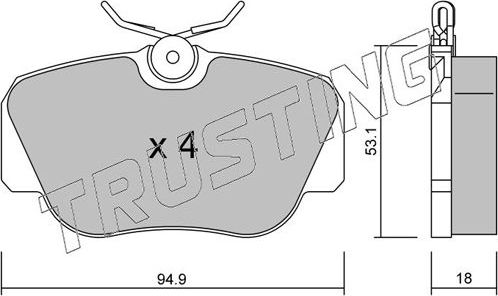 Тормозные колодки Trusting. Артикул 043.0