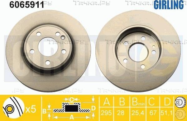 Тормозной диск Girling. Артикул 6065911