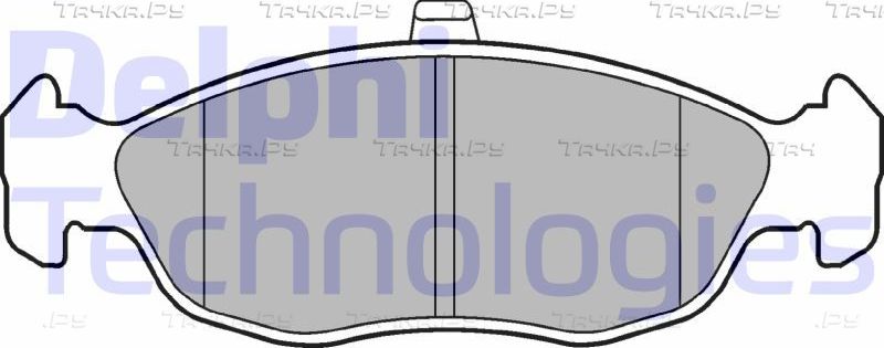 Тормозные колодки Delphi (Low-Metallic) передние для Citroen Xsara 1997-2005. Артикул LP1597
