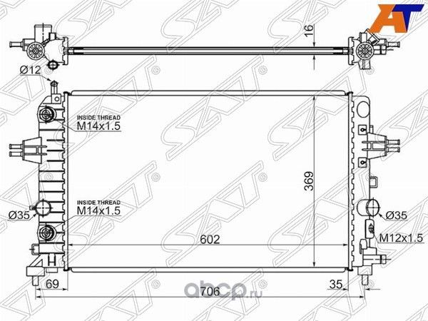 Радиатор OPEL ASTRA H 1.61.8 2004-2010 ZAFIRA B (SAT). Артикул SGOP0006041