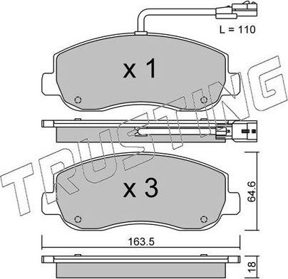 Тормозные колодки Trusting. Артикул 915.0