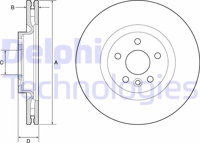 Тормозной диск Delphi передний для Jaguar E-Pace 2017-2026. Артикул BG9183C
