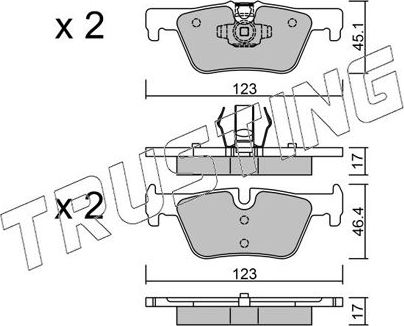 Тормозные колодки Trusting задние для BMW 2 F22 2014-2026. Артикул 978.0