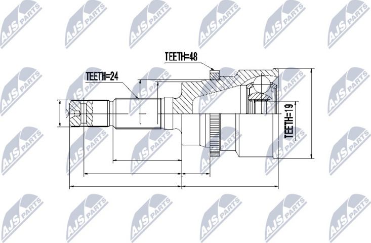 Шрус внутренний (граната) NTY. Артикул NPZ-DA-015