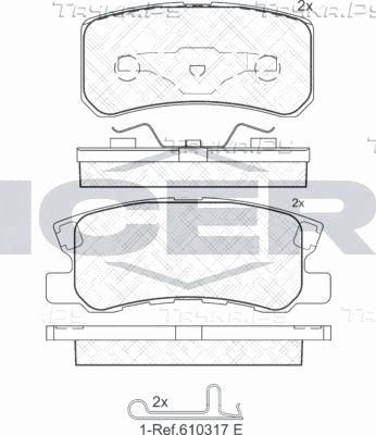 Тормозные колодки Icer задние для Mitsubishi Pajero II 1999-2000. Артикул 181375