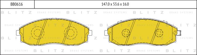 Колодки тормозные HYUNDAI PORTER 04- передние (Blitz). Артикул BB0616