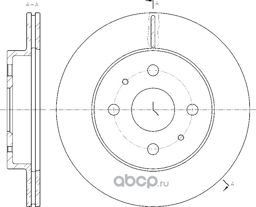 Диск тормозной вентилируемый (G-Brake). Артикул GR21307