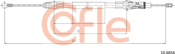 Трос ручника (тросик ручного тормоза) Cofle. Артикул 10.6854