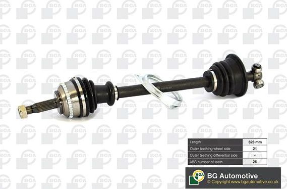 Полуось (привод в сборе, приводной вал) BGA. Артикул DS7301LA