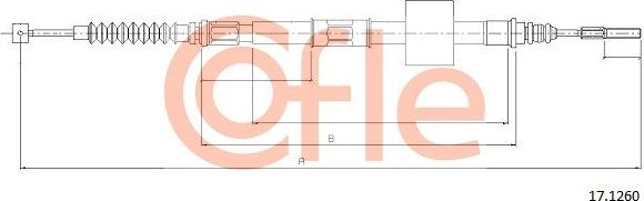 Трос ручника (тросик ручного тормоза) Cofle передний для Toyota HiAce H100 1995-2012. Артикул 92.17.1260