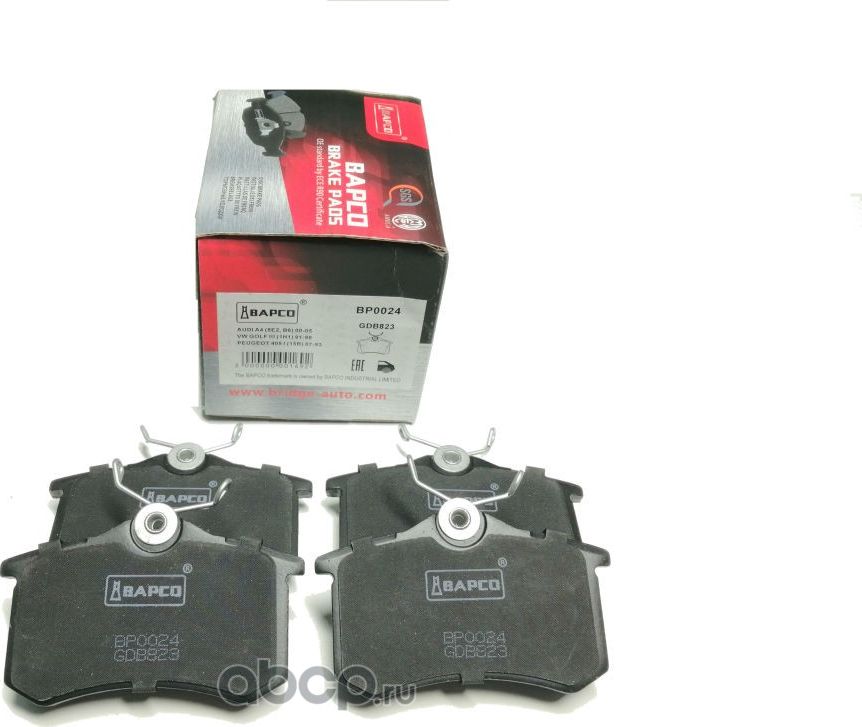 Колодки тормозные дисковые зад. AUDI A4 (8E2, B6) 00-05, A6 (4B2,C5) (Bapco) Bapco. Артикул BP0024