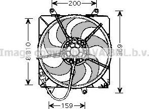 Вентилятор радиатора двигателя AVA для Toyota Avensis I 1997-2003. Артикул TO7506
