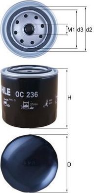 Масляный фильтр Mahle. Артикул OC 236