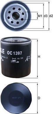 Масляный фильтр Mahle. Артикул OC 1397