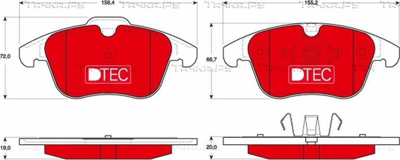 Тормозные колодки TRW DTEC COTEC передние для Volvo S60 II 2010-2018. Артикул GDB1683DTE