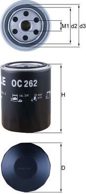 Масляный фильтр Mahle-Knecht. Артикул OC 262