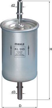 Топливный фильтр Mahle. Артикул KL 555