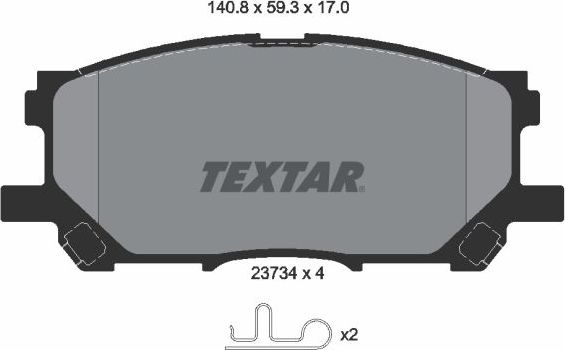 Тормозные колодки Textar. Артикул 2373401