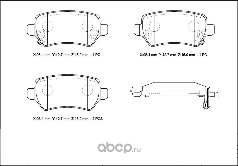 Колодки тормозные дисковые Avantech (противоскрипная пластина в компл.). Артикул AV168