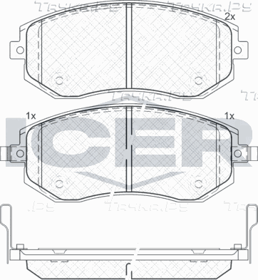 Тормозные колодки Icer передние для Subaru Legacy V 2009-2014. Артикул 181717