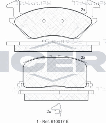 Тормозные колодки Icer передние для Toyota Starlet IV (P80) 1990-1996. Артикул 180888