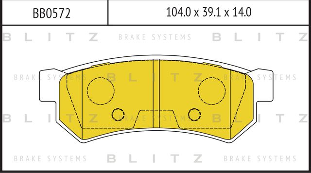 Колодки тормозные CHEVROLET LACETTI 05- задн. (Blitz) Blitz. Артикул BB0572