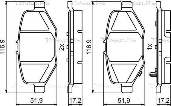 Тормозные колодки Bosch (Low-Metallic) задние для Ford Explorer V 2012-2013. Артикул 0 986 495 397
