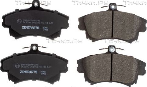 Тормозные колодки Zentparts. Артикул Z07406