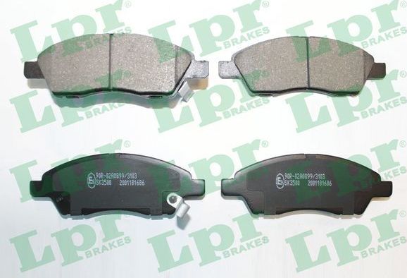 Тормозные колодки LPR передние для Nissan Note II 2013-2026. Артикул 05P1686