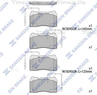 Тормозные колодки Sangsin Hi-Q передние для Fiat Ulysse II 2002-2011. Артикул SP4145B