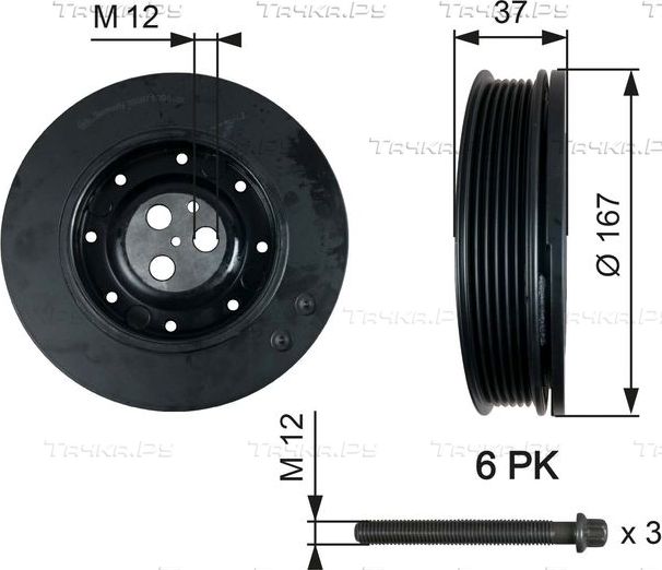 Шкив коленвала Gates DriveAlign® для Ford Transit VI 2000-2006. Артикул TVD1060A