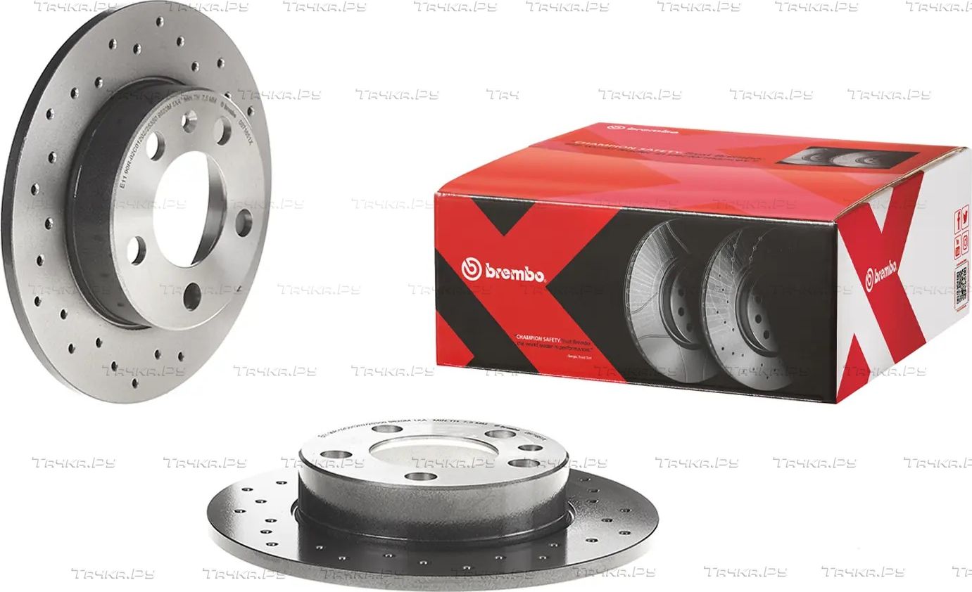 Тормозной диск Brembo XTRA LINE - Xtra задний для Volkswagen Golf IV 1997-2006. Артикул 08.7165.1X