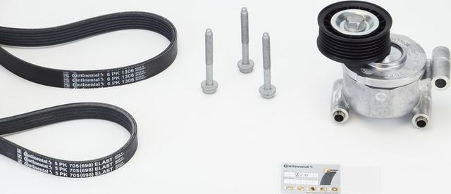 Приводной ремень поликлиновой с роликами (комплект) ContiTech. Артикул 6PK1306K3