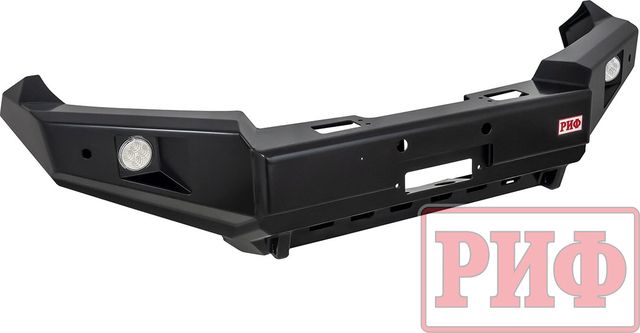 Бампер силовой РИФ передний c доп. фарами и защитой бачка омывателя для Toyota Land Cruiser 200 2007-2015. Артикул RIF200-11356