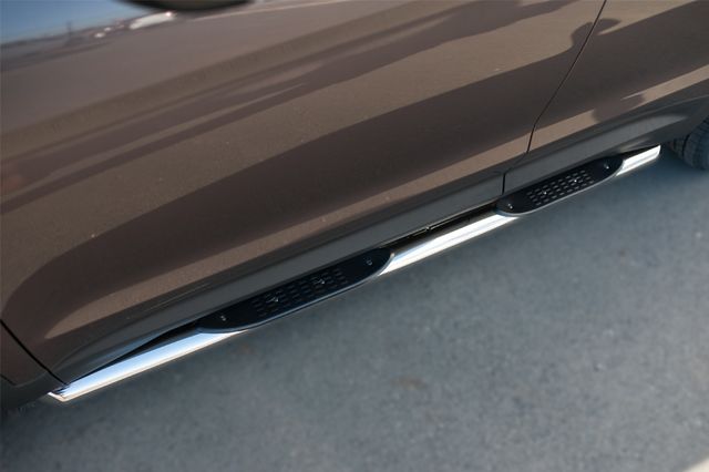Защита порогов RusStal труба d76 с накладкой (вариант 3) для Hyundai Grand Santa Fe 2014-2016. Артикул HSFT-0020093