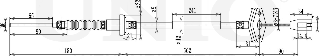 Трос сцепления (Unio). Артикул CAB-20001