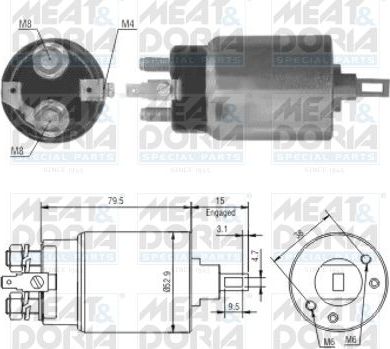 Втягивающее реле стартера Meat & Doria для Ford Maverick I 1993-1998. Артикул 46022