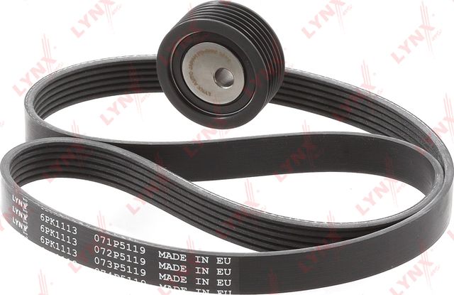 Приводной ремень поликлиновой с роликами (комплект) LYNXauto. Артикул PK-5030