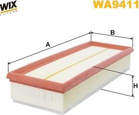 Воздушный фильтр WIX Filters. Артикул WA9411
