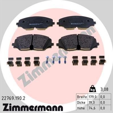Тормозные колодки Zimmermann. Артикул 22769.190.2