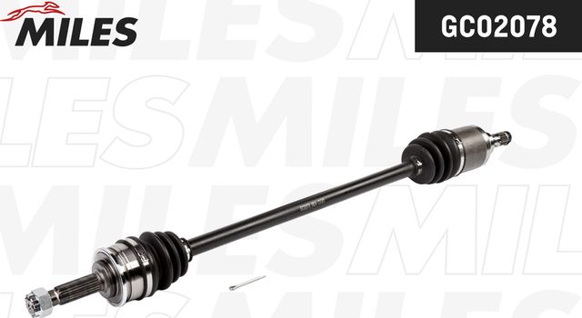 Полуось (привод в сборе, приводной вал) Miles передняя правая для Nissan Micra K11 1992-2000. Артикул GC02078