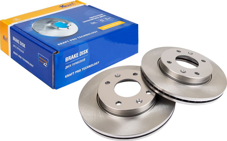 Диск тормозной HYUNDAI ELANTRA 00- 257*24*4 перед. (Kraft). Артикул KT016047