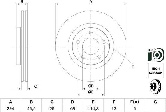 Тормозной диск Bosch. Артикул 0 986 479 745