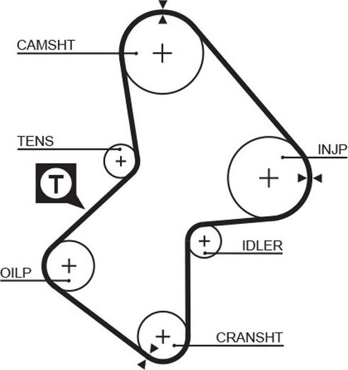 Ремень ГРМ Gates (HNBR (Hydrierter Acryl-Nitril-Butadien-Kautschuk)). Артикул 5486XS