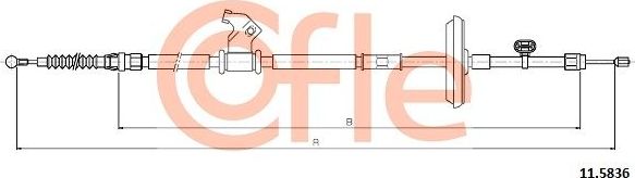 Трос ручника (тросик ручного тормоза) Cofle. Артикул 92.11.5836
