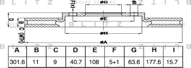 Диск тормозной VOLVO S60/S80/V60/V70/XC70 06- задн. (Blitz). Артикул BS0498