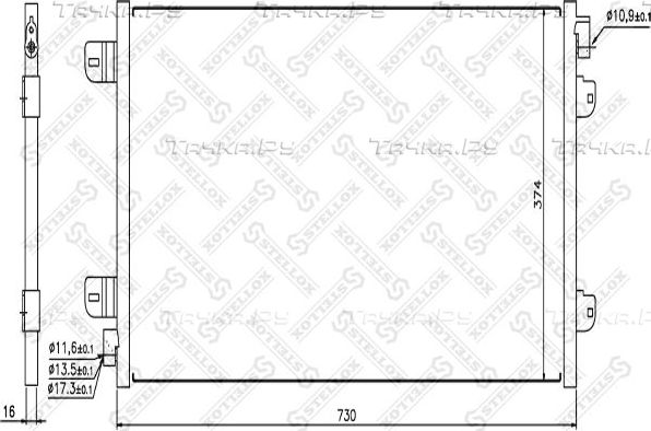 Радиатор кондиционера (конденсатор) Stellox. Артикул 10-45149-SX