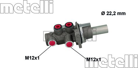 Тормозной цилиндр главный Metelli (алюминий). Артикул 05-0888